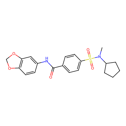 N-(1,3-benzodioxol-5-yl)-4-[cyclopentyl(methyl)sulfamoyl]benzamide structure