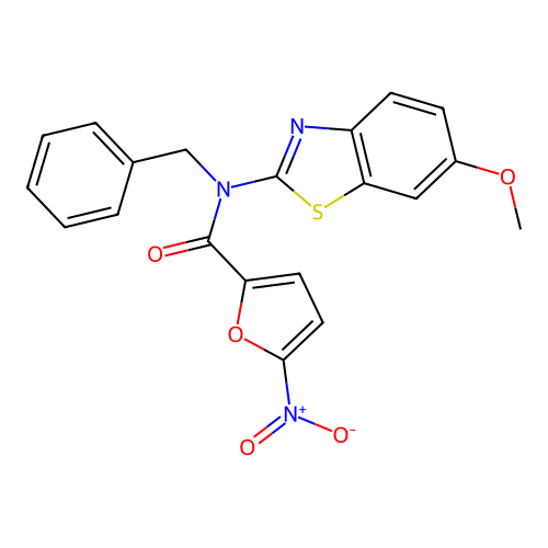 N-benzyl-N-(6-methoxybenzo[d]thiazol-2-yl)-5-nitrofuran-2-carboxamide structure