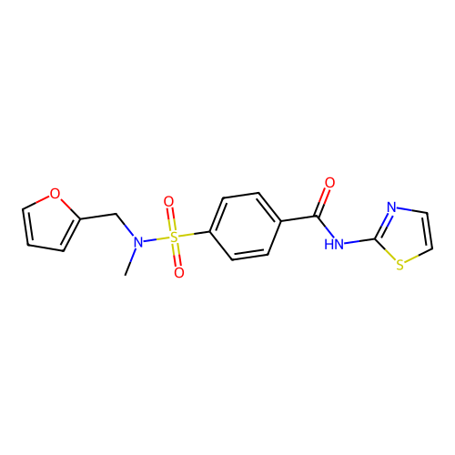 4-(N-(furan-2-ylmethyl)-N-methylsulfamoyl)-N-(thiazol-2-yl)benzamide structure