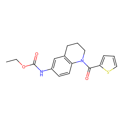 Ethyl (1-(thiophene-2-carbonyl)-1,2,3,4-tetrahydroquinolin-6-yl)carbamate structure