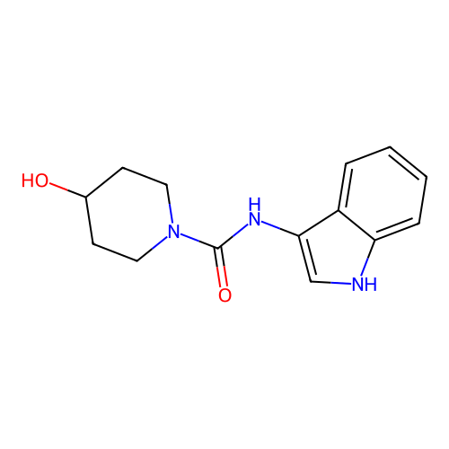 4-hydroxy-N-(1H-indol-3-yl)piperidine-1-carboxamide structure