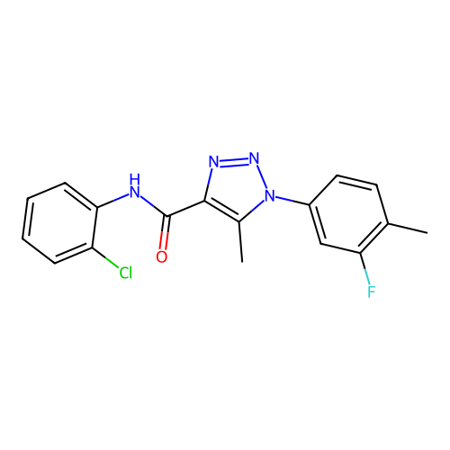 N-(2-chlorophenyl)-1-(3-fluoro-4-methylphenyl)-5-methyl-1H-1,2,3-triazole-4-carboxamide structure
