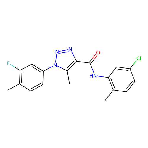 C18H16ClFN4O structure