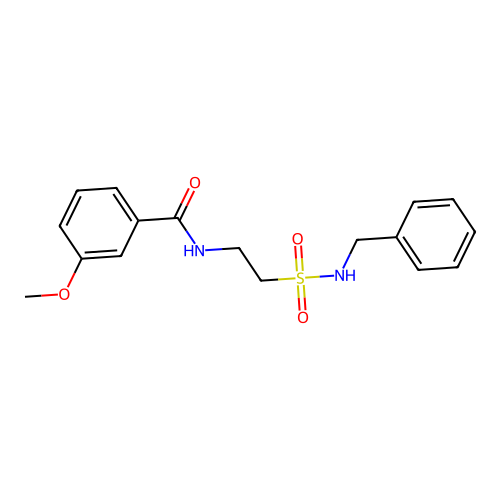N-(2-(N-benzylsulfamoyl)ethyl)-3-methoxybenzamide structure