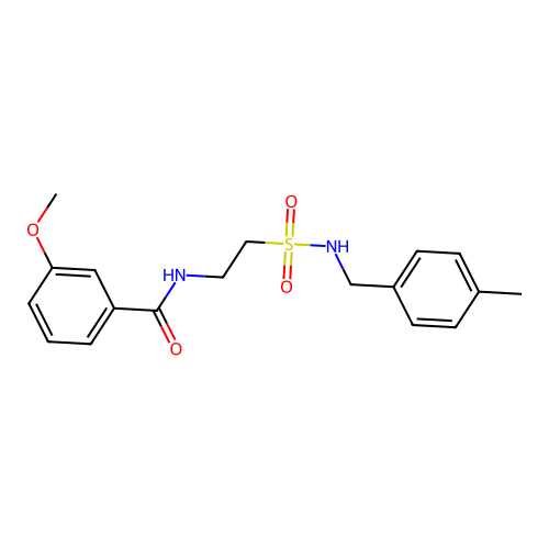 3-methoxy-N-(2-(N-(4-methylbenzyl)sulfamoyl)ethyl)benzamide structure