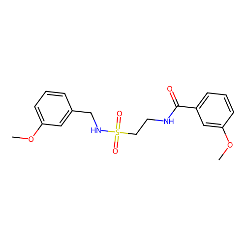 3-methoxy-N-(2-(N-(3-methoxybenzyl)sulfamoyl)ethyl)benzamide structure