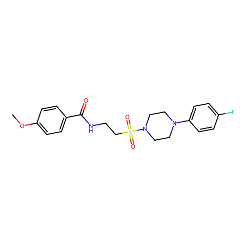 N-[2-[4-(4-fluorophenyl)piperazin-1-yl]sulfonylethyl]-4-methoxybenzamide structure