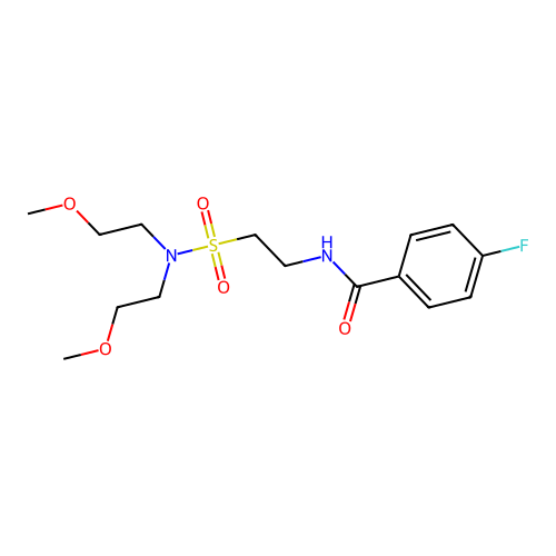N-{2-[bis(2-methoxyethyl)sulfamoyl]ethyl}-4-fluorobenzamide structure