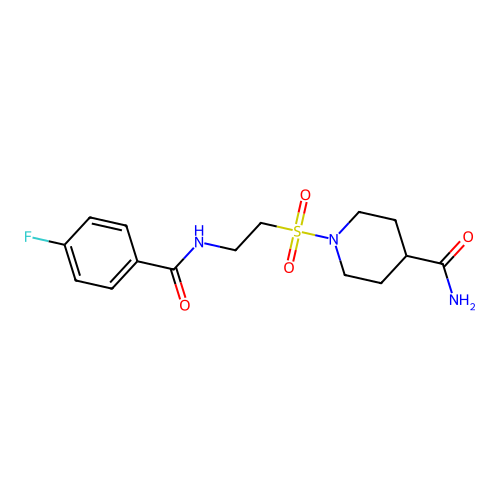 1-((2-(4-Fluorobenzamido)ethyl)sulfonyl)piperidine-4-carboxamide structure