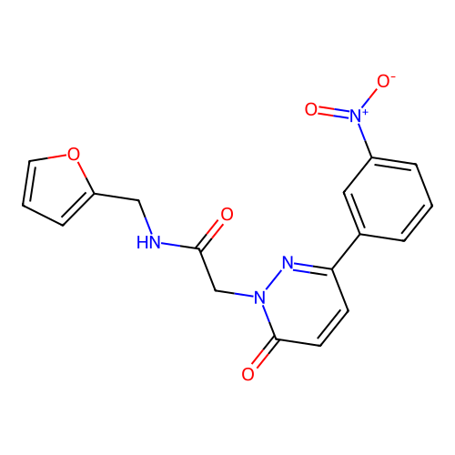 N-(furan-2-ylmethyl)-2-[3-(3-nitrophenyl)-6-oxopyridazin-1-yl]acetamide structure