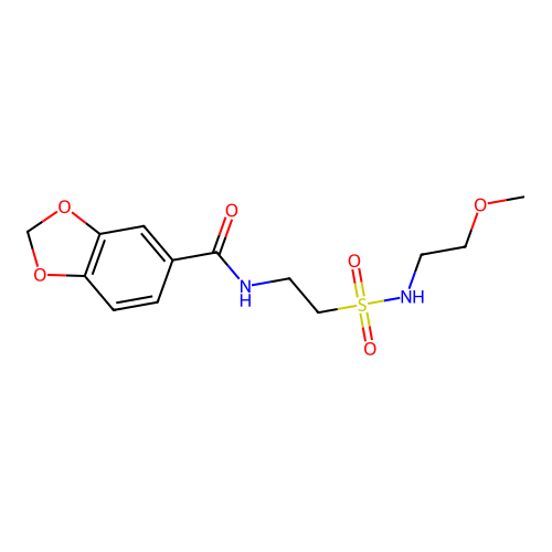 N-[2-(2-methoxyethylsulfamoyl)ethyl]-1,3-benzodioxole-5-carboxamide structure