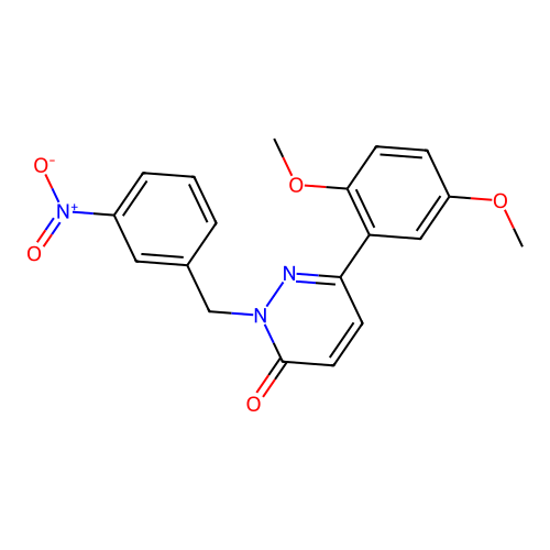 6-(2,5-Dimethoxyphenyl)-2-[(3-nitrophenyl)methyl]pyridazin-3-one structure