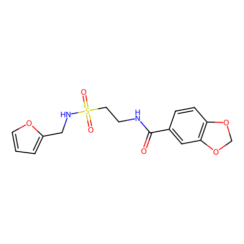 N-[2-(furan-2-ylmethylsulfamoyl)ethyl]-1,3-benzodioxole-5-carboxamide structure
