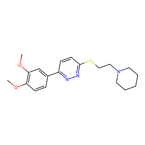 3-(3,4-Dimethoxyphenyl)-6-(2-piperidin-1-ylethylsulfanyl)pyridazine structure
