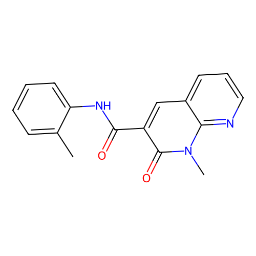 1-methyl-2-oxo-N-(o-tolyl)-1,2-dihydro-1,8-naphthyridine-3-carboxamide structure