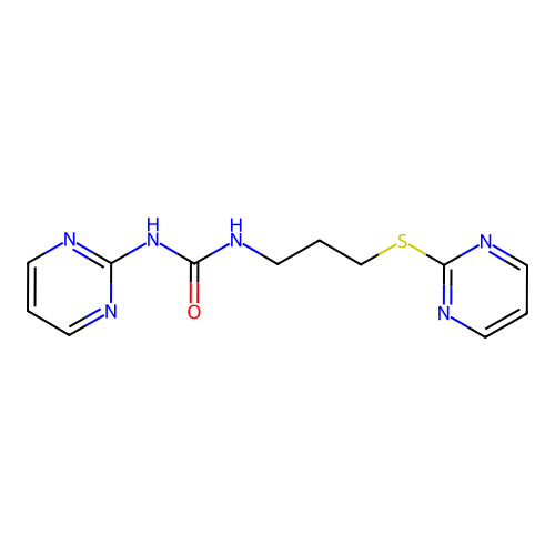 1-Pyrimidin-2-yl-3-(3-pyrimidin-2-ylsulfanylpropyl)urea structure