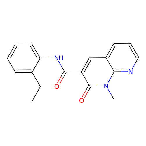 N-(2-ethylphenyl)-1-methyl-2-oxo-1,2-dihydro-1,8-naphthyridine-3-carboxamide structure
