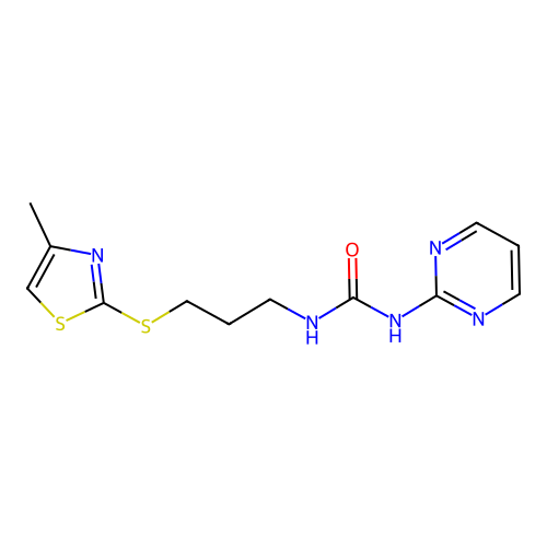 1-(3-((4-Methylthiazol-2-yl)thio)propyl)-3-(pyrimidin-2-yl)urea structure
