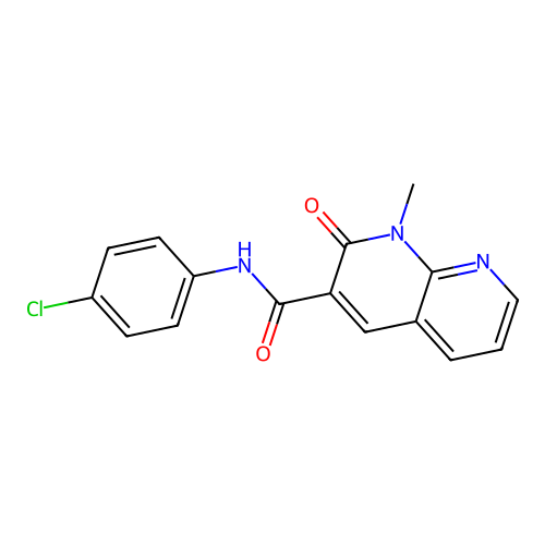 N-(4-chlorophenyl)-1-methyl-2-oxo-1,2-dihydro-1,8-naphthyridine-3-carboxamide structure