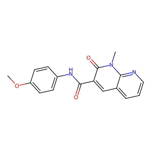 N-(4-methoxyphenyl)-1-methyl-2-oxo-1,2-dihydro-1,8-naphthyridine-3-carboxamide structure
