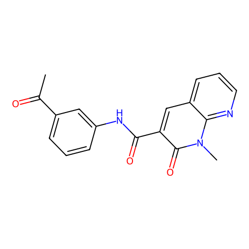 N-(3-acetylphenyl)-1-methyl-2-oxo-1,2-dihydro-1,8-naphthyridine-3-carboxamide structure