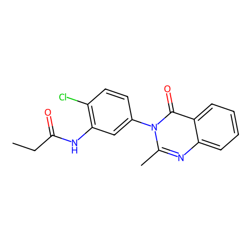 N-(2-chloro-5-(2-methyl-4-oxoquinazolin-3(4H)-yl)phenyl)propionamide structure
