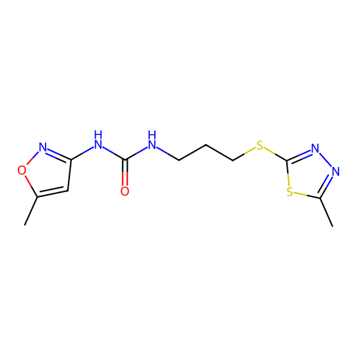 1-(3-((5-Methyl-1,3,4-thiadiazol-2-yl)thio)propyl)-3-(5-methylisoxazol-3-yl)urea structure