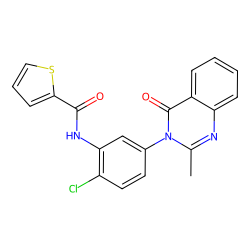 N-(2-chloro-5-(2-methyl-4-oxoquinazolin-3(4H)-yl)phenyl)thiophene-2-carboxamide structure