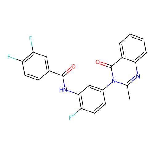 3,4-difluoro-N-(2-fluoro-5-(2-methyl-4-oxoquinazolin-3(4H)-yl)phenyl)benzamide structure