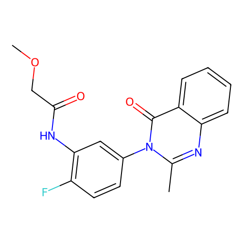 N-(2-fluoro-5-(2-methyl-4-oxoquinazolin-3(4H)-yl)phenyl)-2-methoxyacetamide structure