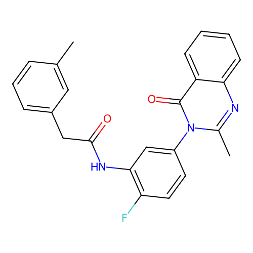 N-(2-fluoro-5-(2-methyl-4-oxoquinazolin-3(4H)-yl)phenyl)-2-(m-tolyl)acetamide structure