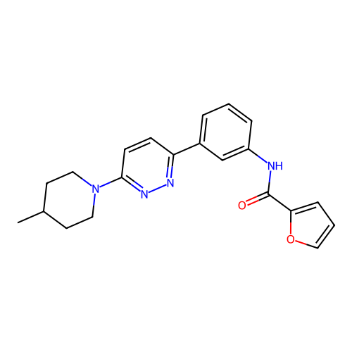N-[3-[6-(4-methylpiperidin-1-yl)pyridazin-3-yl]phenyl]furan-2-carboxamide structure