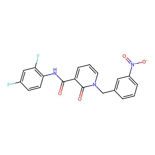 N-(2,4-difluorophenyl)-1-(3-nitrobenzyl)-2-oxo-1,2-dihydropyridine-3-carboxamide structure