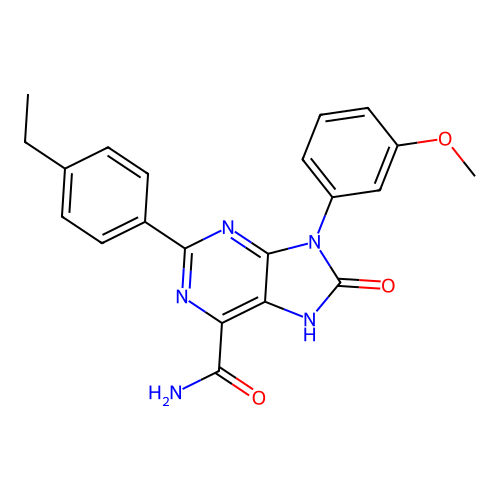 2-(4-ethylphenyl)-9-(3-methoxyphenyl)-8-oxo-8,9-dihydro-7H-purine-6-carboxamide structure