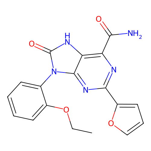 9-(2-ethoxyphenyl)-2-(furan-2-yl)-8-oxo-8,9-dihydro-7H-purine-6-carboxamide structure