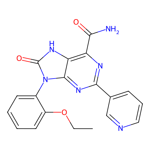 9-(2-ethoxyphenyl)-8-oxo-2-(pyridin-3-yl)-8,9-dihydro-7H-purine-6-carboxamide structure