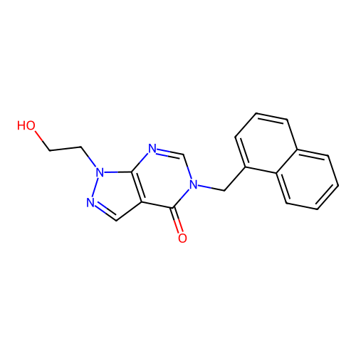 1-(2-Hydroxyethyl)-5-(naphthalen-1-ylmethyl)pyrazolo[3,4-d]pyrimidin-4-one structure