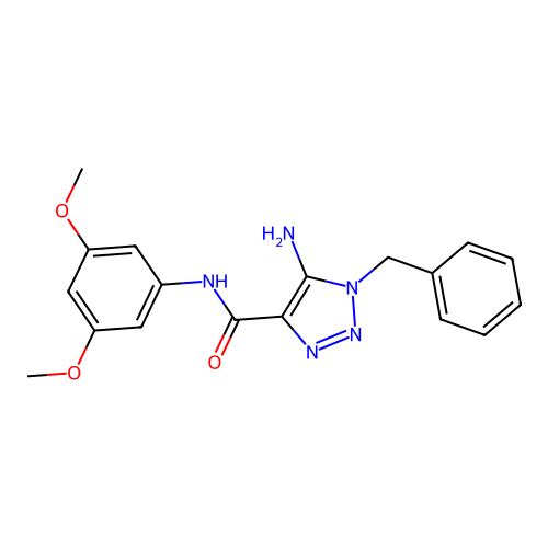 5-amino-1-benzyl-N-(3,5-dimethoxyphenyl)-1H-1,2,3-triazole-4-carboxamide structure