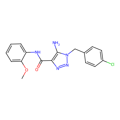 5-amino-1-(4-chlorobenzyl)-N-(2-methoxyphenyl)-1H-1,2,3-triazole-4-carboxamide structure