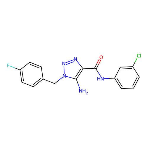 5-amino-N-(3-chlorophenyl)-1-(4-fluorobenzyl)-1H-1,2,3-triazole-4-carboxamide structure
