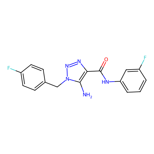 5-amino-1-(4-fluorobenzyl)-N-(3-fluorophenyl)-1H-1,2,3-triazole-4-carboxamide structure