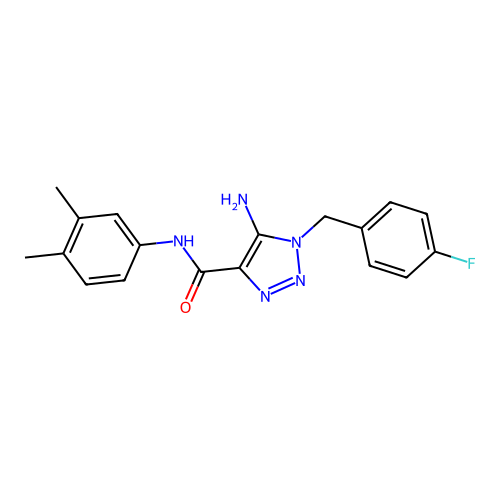 5-amino-N-(3,4-dimethylphenyl)-1-(4-fluorobenzyl)-1H-1,2,3-triazole-4-carboxamide structure