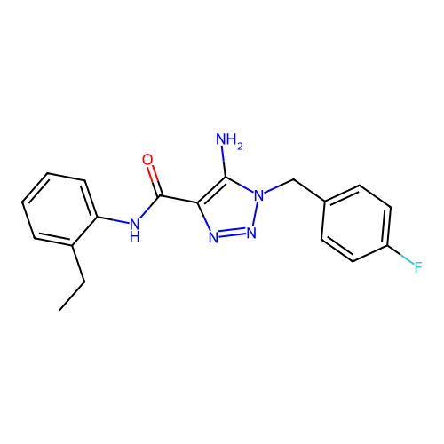 5-amino-N-(2-ethylphenyl)-1-(4-fluorobenzyl)-1H-1,2,3-triazole-4-carboxamide structure