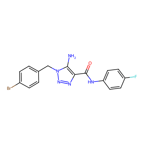 5-amino-1-(4-bromobenzyl)-N-(4-fluorophenyl)-1H-1,2,3-triazole-4-carboxamide structure