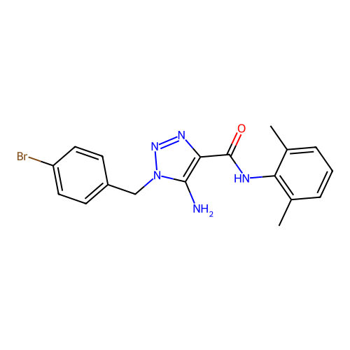 5-amino-1-(4-bromobenzyl)-N-(2,6-dimethylphenyl)-1H-1,2,3-triazole-4-carboxamide structure