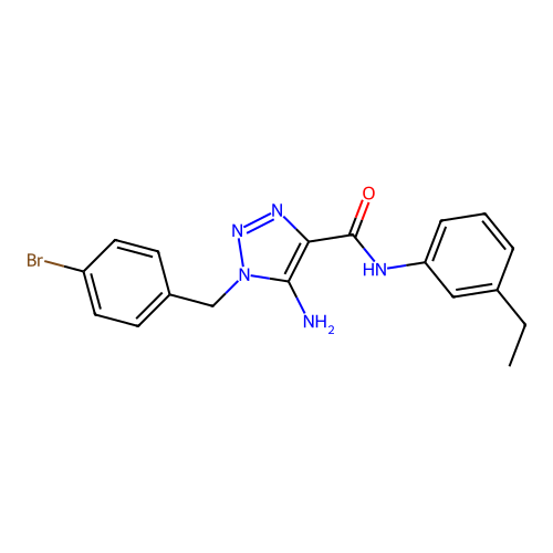 5-amino-1-(4-bromobenzyl)-N-(3-ethylphenyl)-1H-1,2,3-triazole-4-carboxamide structure