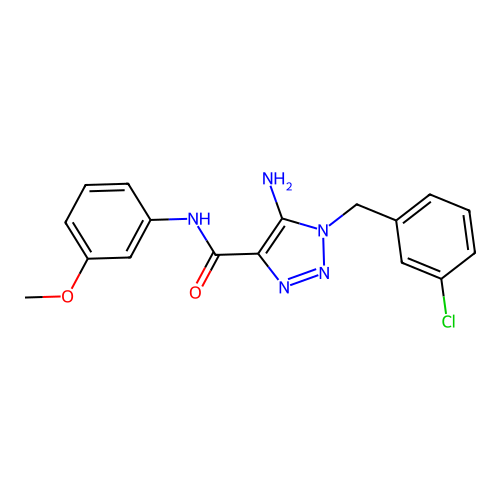 5-amino-1-(3-chlorobenzyl)-N-(3-methoxyphenyl)-1H-1,2,3-triazole-4-carboxamide structure
