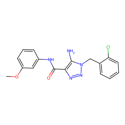 5-amino-1-(2-chlorobenzyl)-N-(3-methoxyphenyl)-1H-1,2,3-triazole-4-carboxamide structure