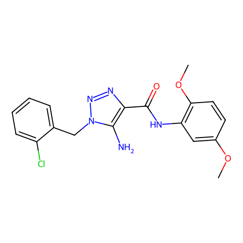 5-amino-1-(2-chlorobenzyl)-N-(2,5-dimethoxyphenyl)-1H-1,2,3-triazole-4-carboxamide structure