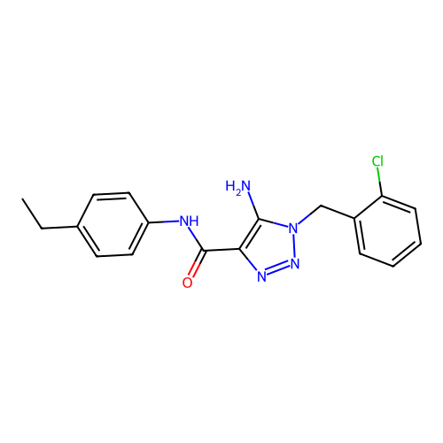 5-amino-1-(2-chlorobenzyl)-N-(4-ethylphenyl)-1H-1,2,3-triazole-4-carboxamide structure